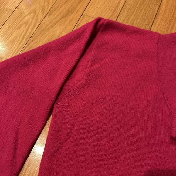 VTG Fast Turn Cropped Lambswool Sweater Small Pink Bow Soft - Picture 3 of 6